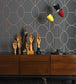 Riviera Wallpaper - Charcoal on Stone - 105/6027