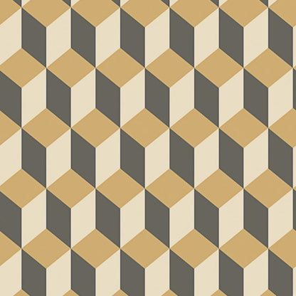 Delano Wallpaper - Metallic Gold, Cream and Charcoal - 105/7030