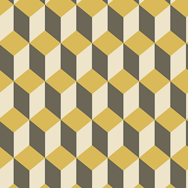 Delano Wallpaper - Yellow, White & Soot - 105/7032
