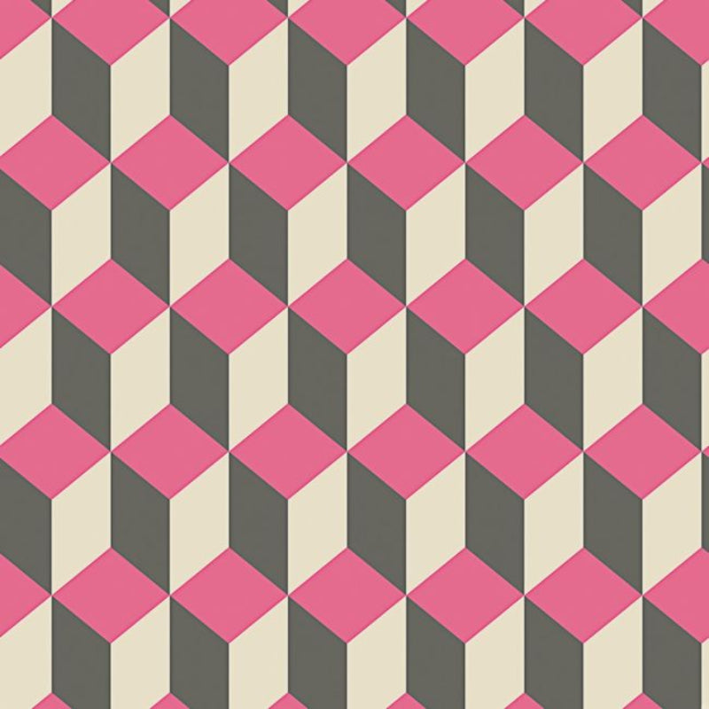 Delano Wallpaper - Magenta, White & Charcoal - 105/7033