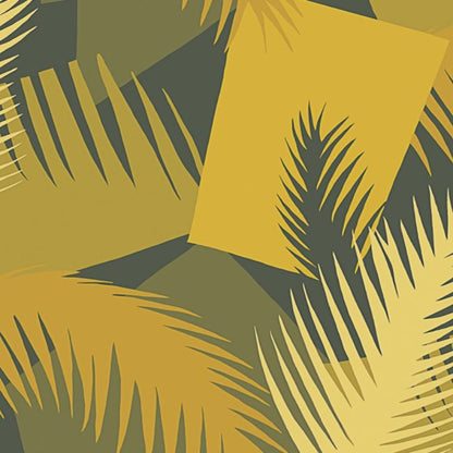 Deco Palm Wallpaper - Chratreuse on Charcoal - 105/8035