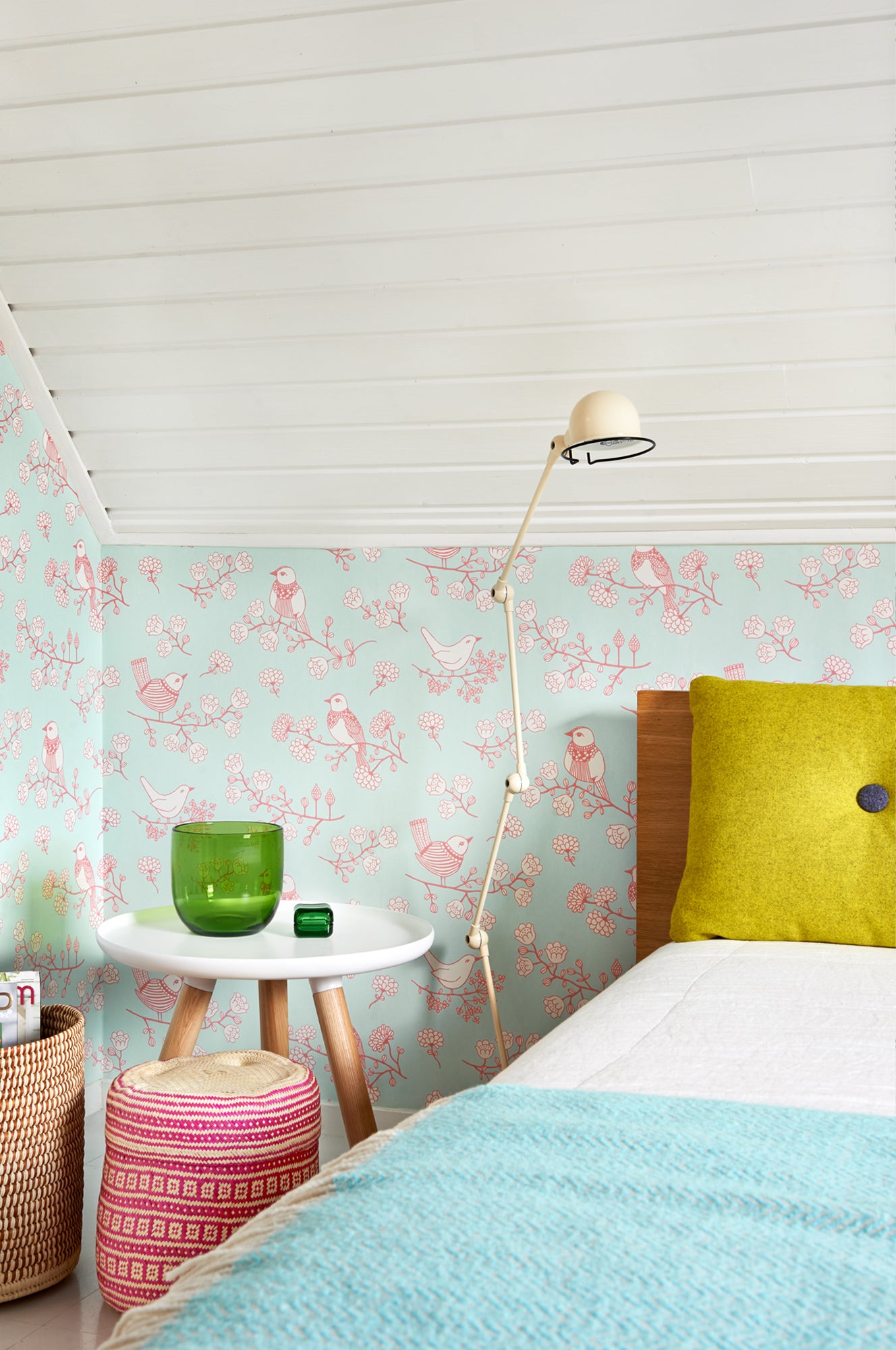 Sugar Tree Turquoise Wallpaper - Majvillan