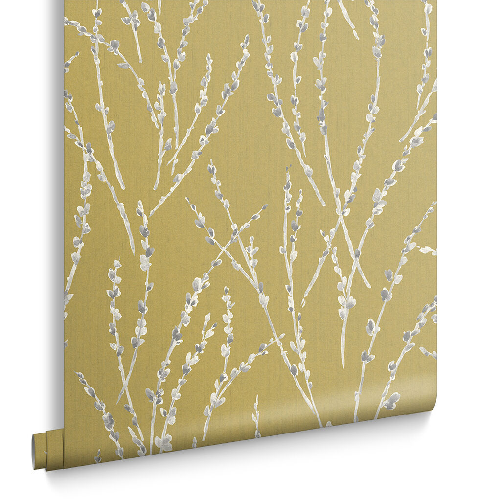 106426 - Floret Wallpaper - Mustard - Graham & Brown