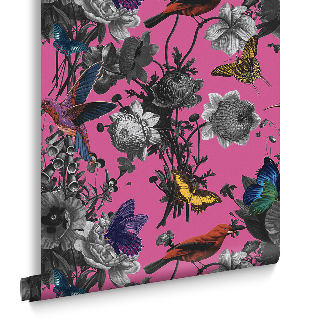 106429 - Jardin Wallpaper - Magenta - Graham & Brown