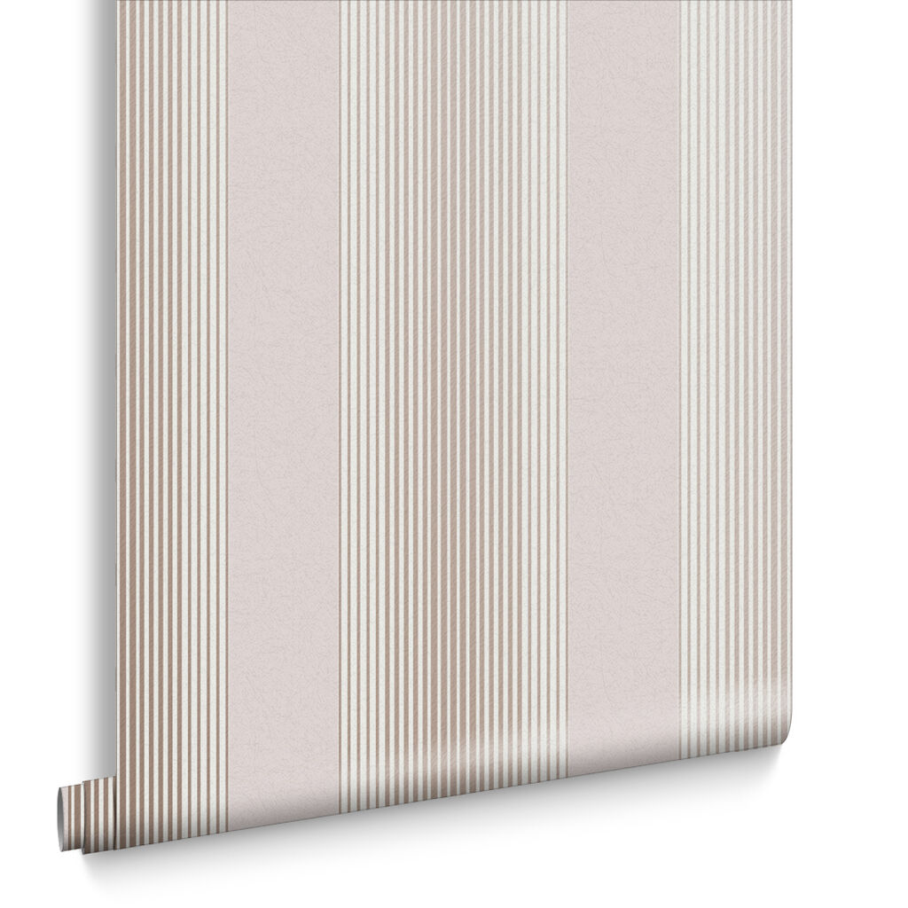 106765 - Lagom Stripe Wallpaper - Blush & Rose Gold  - Graham & Brown