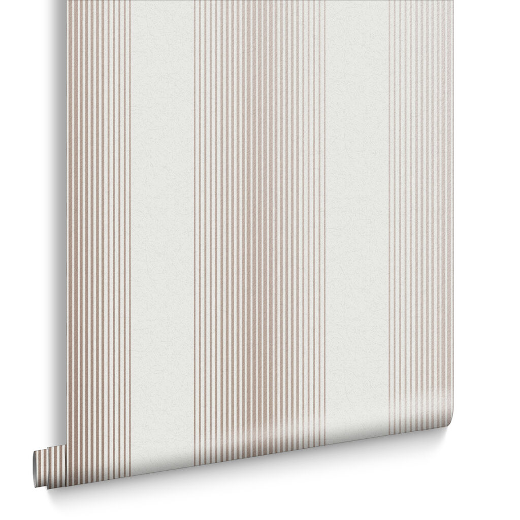 106768 - Lagom Stripe Wallpaper - White Rose Gold - Graham & Brown