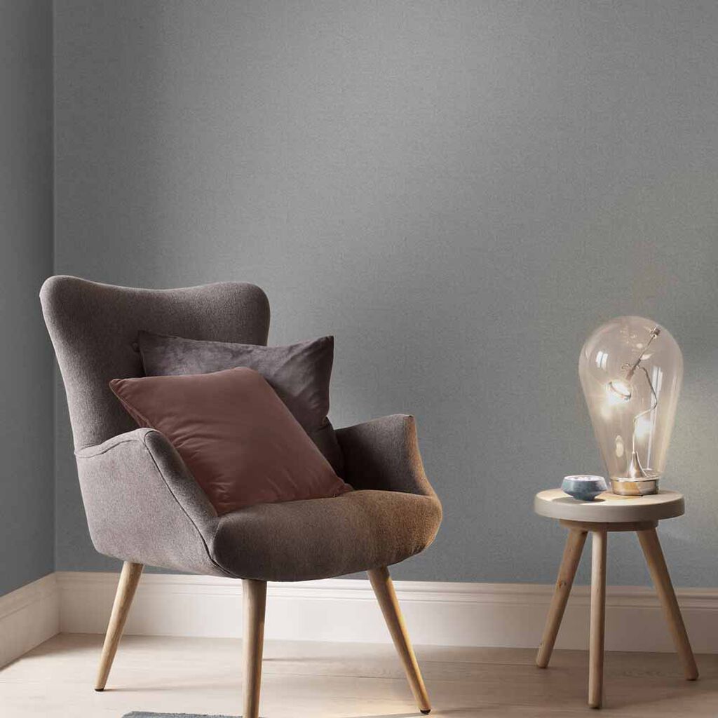 106841 - Lagom Plain Wallpaper - Grey - Graham & Brown