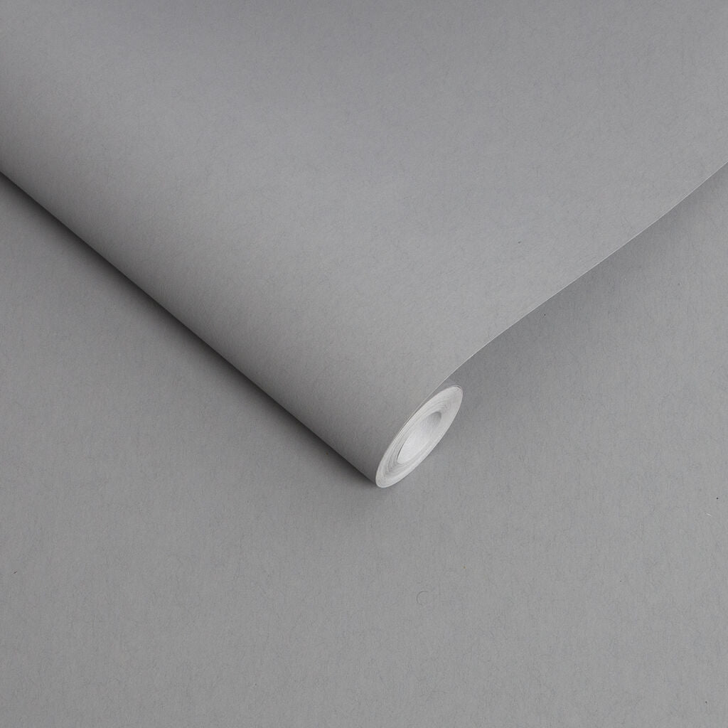106841 - Lagom Plain Wallpaper - Grey - Graham & Brown