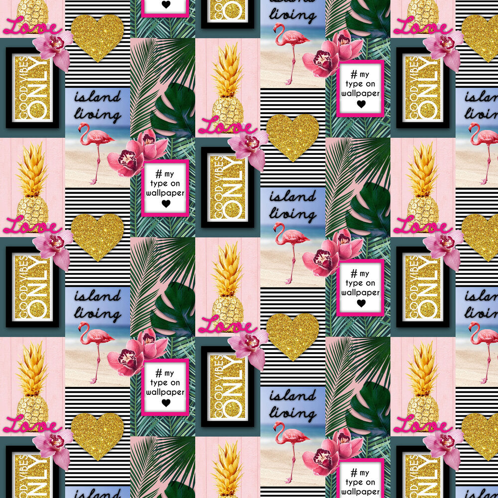 Island Living Wallpaper - Multicolor