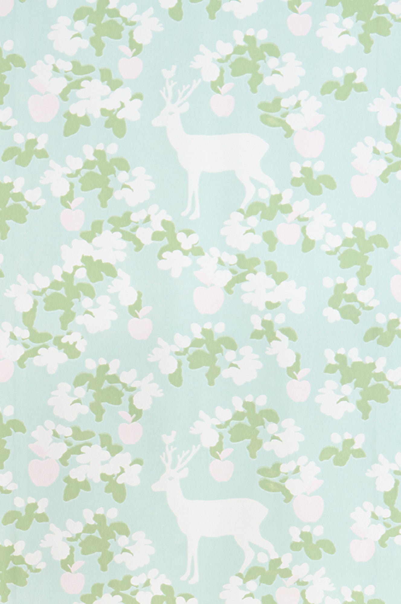Apple Garden Turquoise Wallpaper - Majvillan