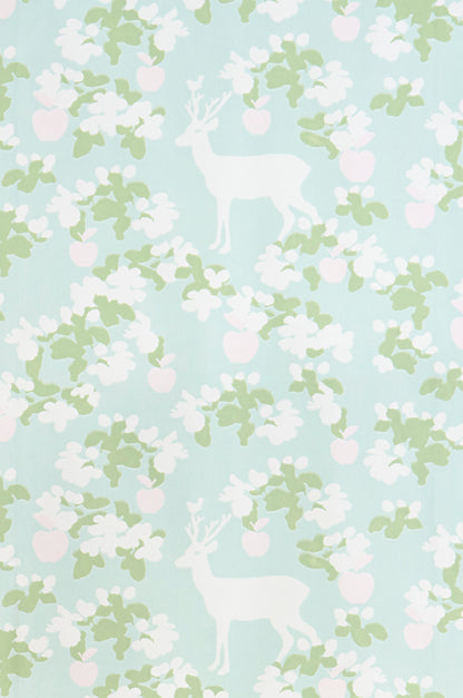 Apple Garden Turquoise Wallpaper - Majvillan