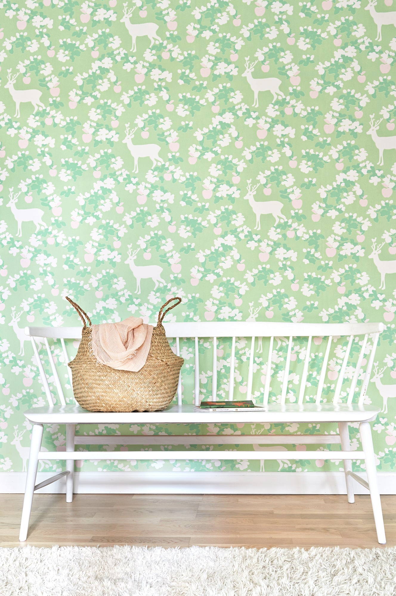 Apple Garden Green Wallpaper - Majvillan