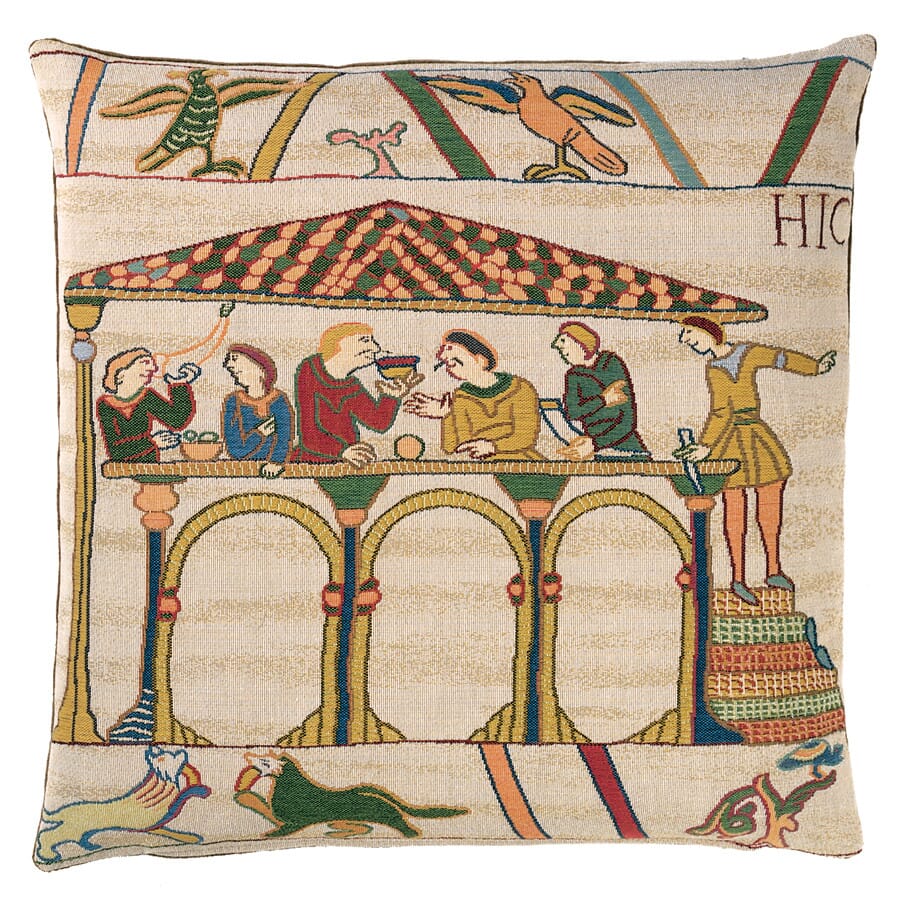 Bayeux Banquet Tapestry Cushion with Feather Filler 