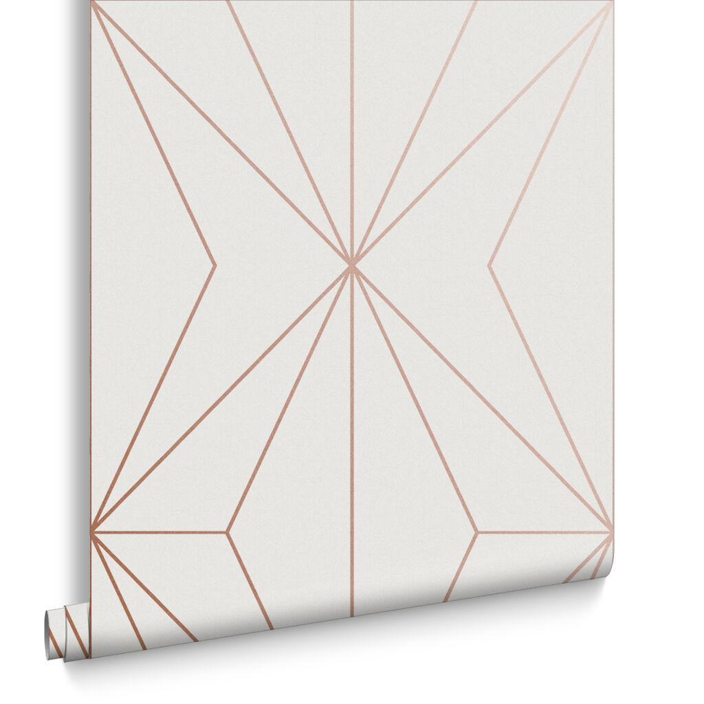 107589 - Harmony Wallpaper - White Rose Gold - Graham & Brown