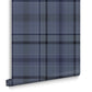 107595 - Heritage Plaid Wallpaper - Blue - Graham & Brown