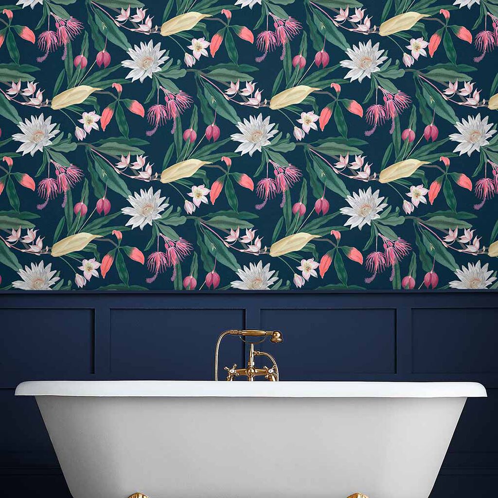 107601 - Paradise Wallpaper - Midnight - Graham & Brown