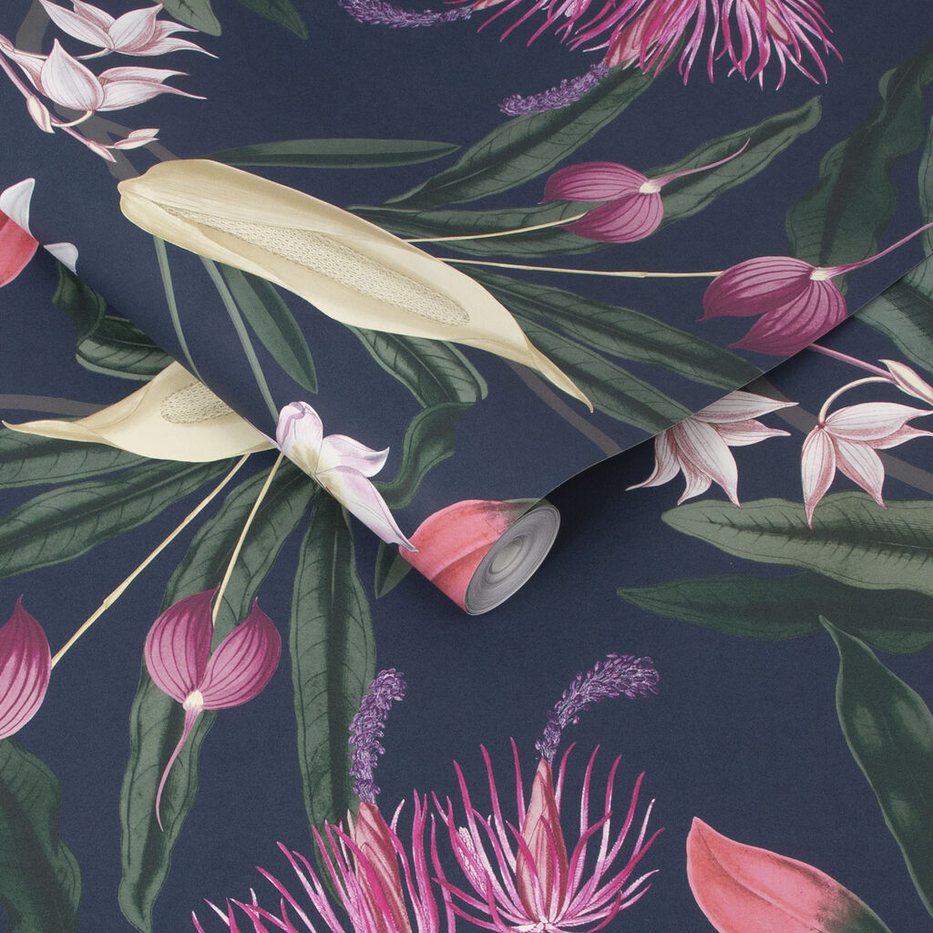 107601 - Paradise Wallpaper - Midnight - Graham & Brown