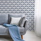 Retro Ogee Room Wallpaper - Blue