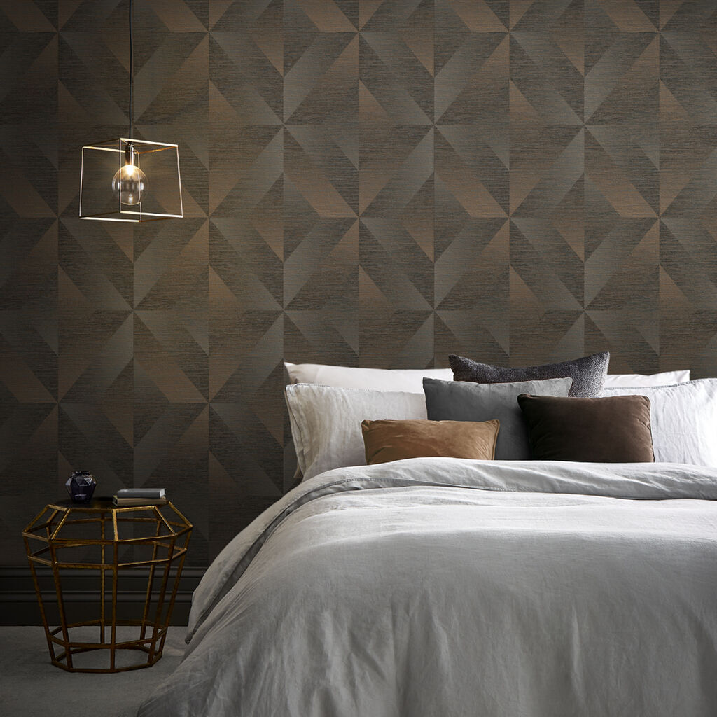 107864 - Atelier Geo Wallpaper - Bronze - Graham & Brown