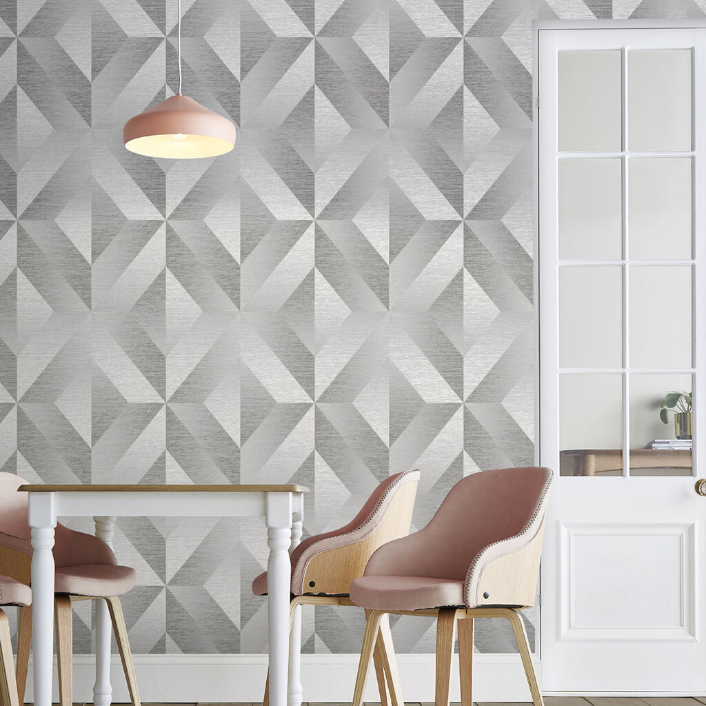 107865 - Atelier Geo Wallpaper - Slate - Graham & Brown