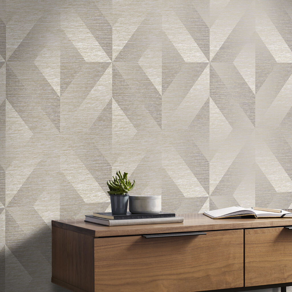 107866 - Atelier Geo Wallpaper - Stone - Graham & Brown