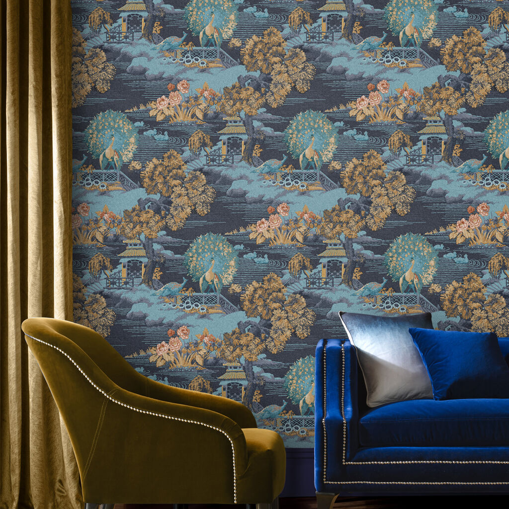 107882 - Edo Wallpaper - Navy - Graham & Brown