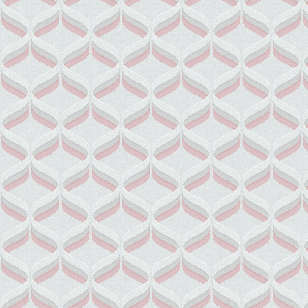 Retro Ogee Wallpaper - Pink