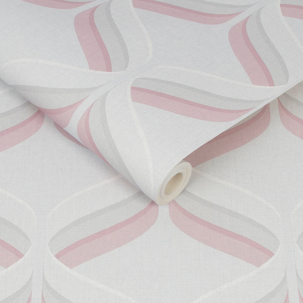 Retro Ogee Wallpaper - Pink