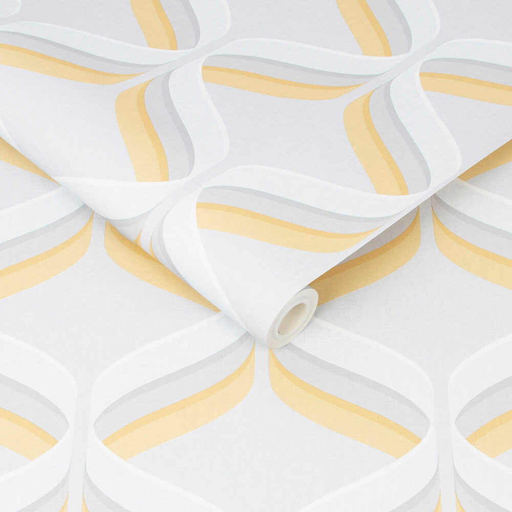 Retro Ogee Wallpaper - Yellow