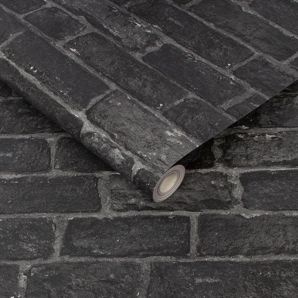 House Brick Wallpaper - Black