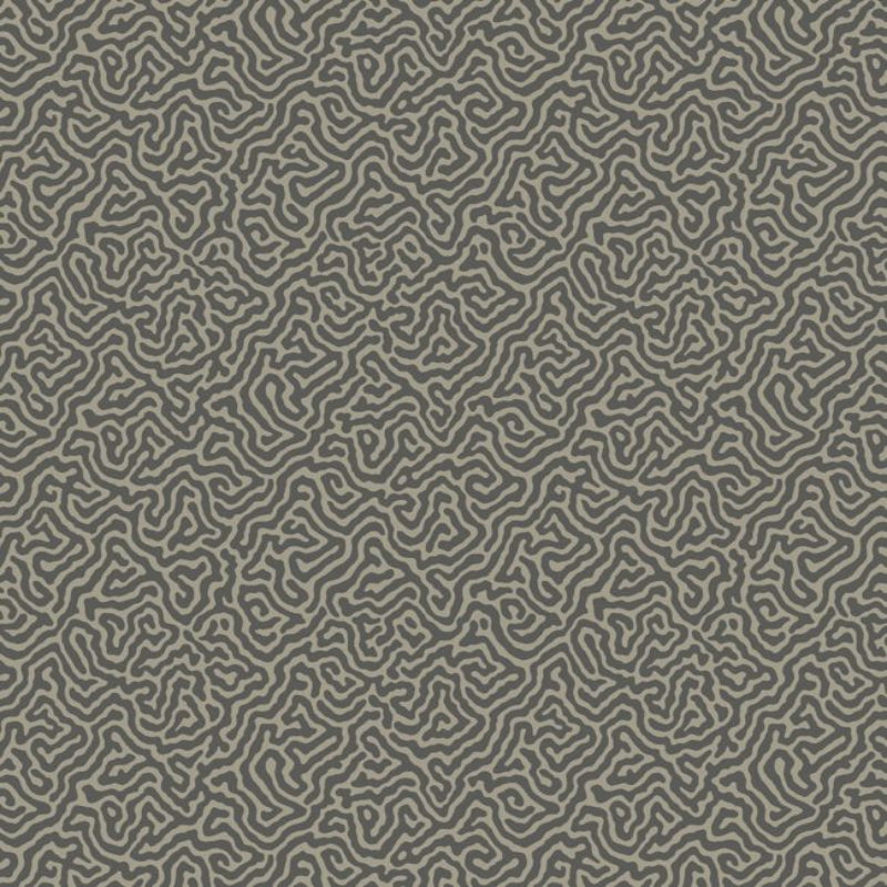 Vermicelli Wallpaper - Charcoal on Linen - 107/4017