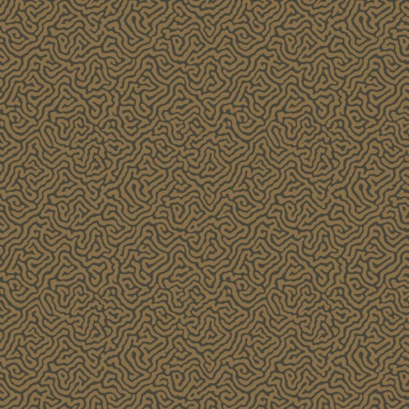 Vermicelli Wallpaper - Metallic Bronze on Charcoal - 107/4020