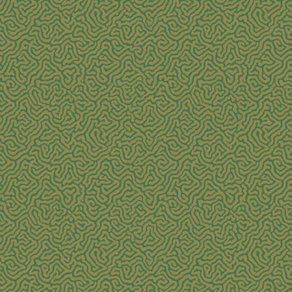 Vermicelli Wallpaper - Metallic Gold on Emerald - 107/4022