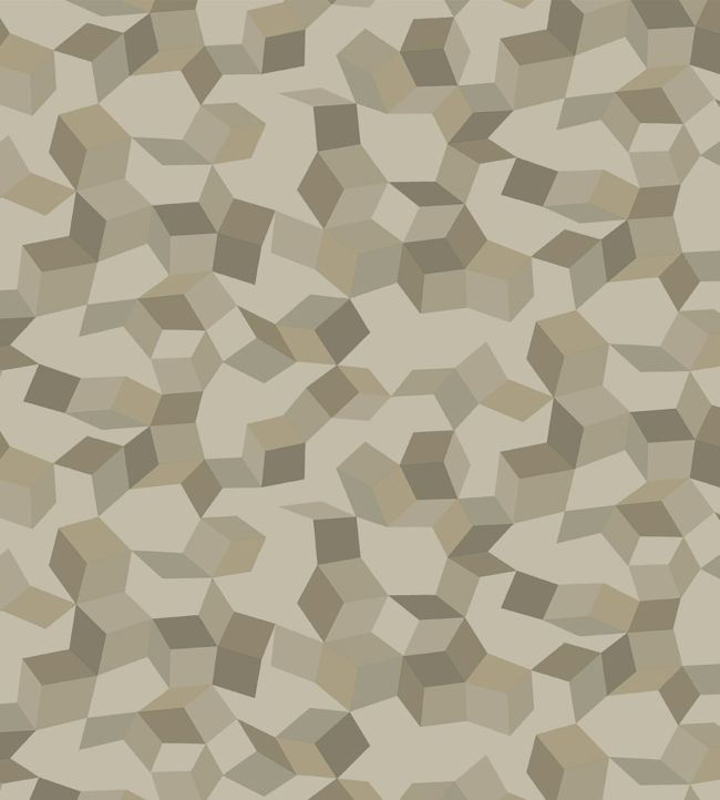 Ingot Wallpaper - Metallic Gilvers on Taupe - 107/5025