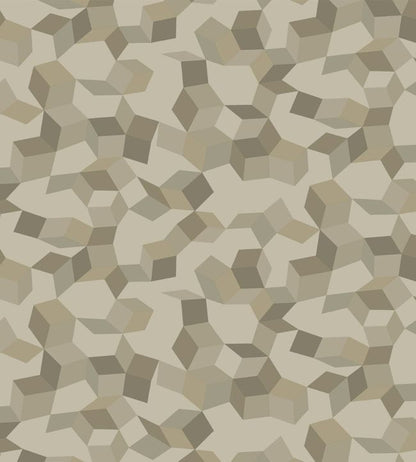 Ingot Wallpaper - Metallic Gilvers on Taupe - 107/5025