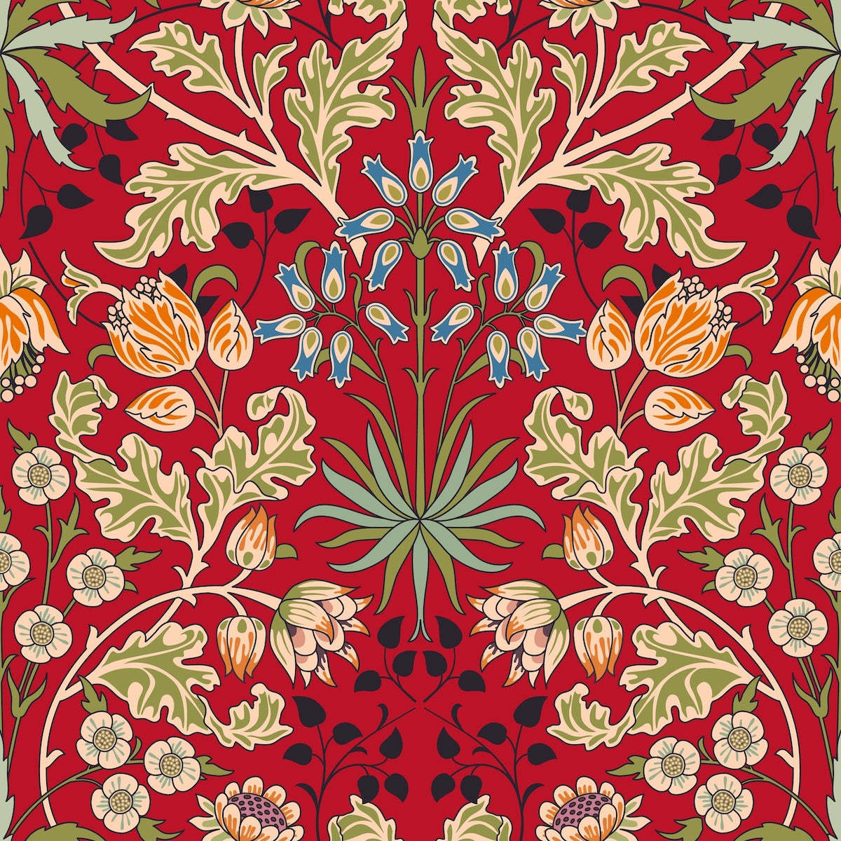 1082 - Woodland Wallpaper - Woodland Red by Morris Collections