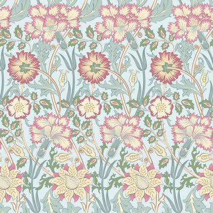 1089 - Iris & Chrysanthemum Wallpaper - Sapphire Blue by Morris Collections