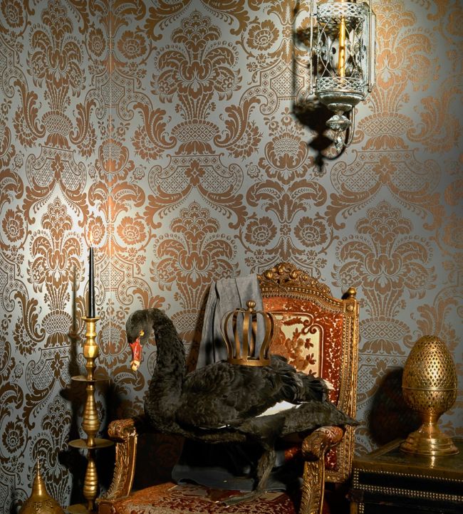 Carmen Wallpaper - Metallic Gilver on Linen - 108/2008