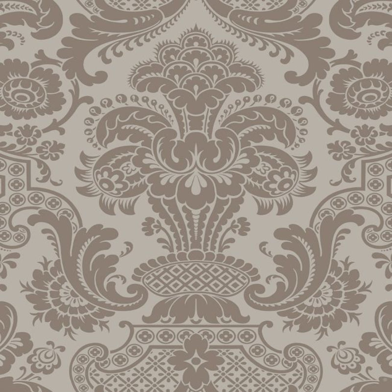 Carmen Wallpaper - Metallic Rose Gold on Dark Taupe - 108/2009