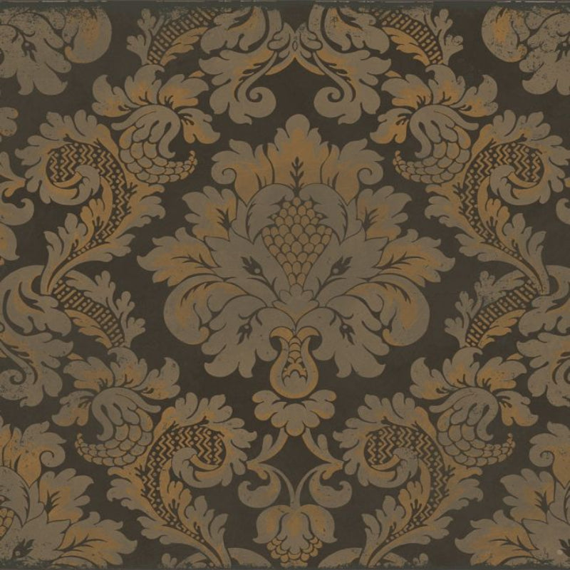 Stravinsky Wallpaper - Metallic Bronze on Soot - 108/4017
