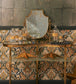 Pushkin Wallpaper - Coral & Rouge on Soot - 108/8039