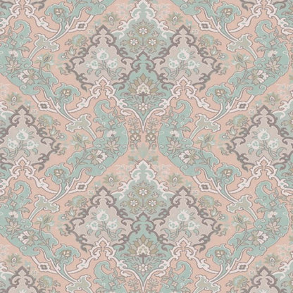 Pushkin Wallpaper - Stone & Duck Egg on Plaster Pink - 108/8044