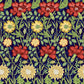 1094 - Iris & Chrysanthemum Wallpaper - Moss Blue by Morris Collections