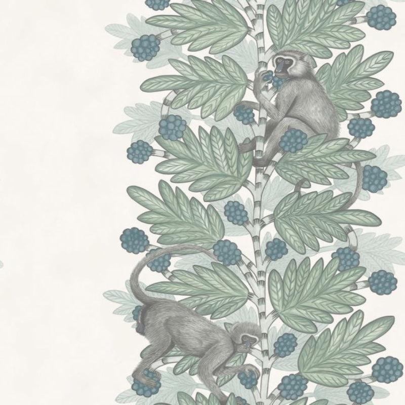 Acacia Wallpaper - Duck Egg & Print room Blue on White - 109/11052