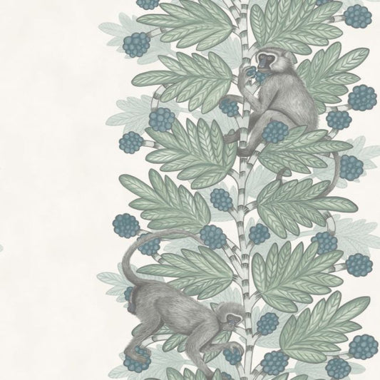 Acacia Wallpaper - Duck Egg & Print room Blue on White - 109/11052