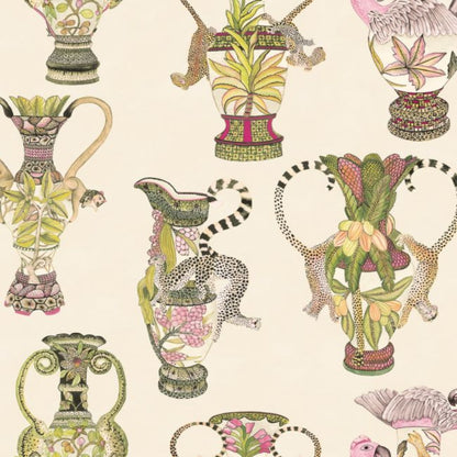 Khulu Vases Wallpaper - Multi on Cream - 109/12057