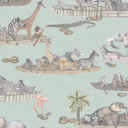 Zambezi Wallpaper - Multi on Seafoam - 109/14063