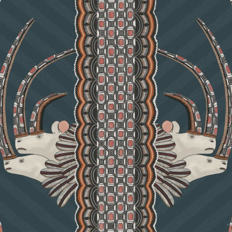 Jabu Wallpaper - Tangerine on Ink - 109/3015