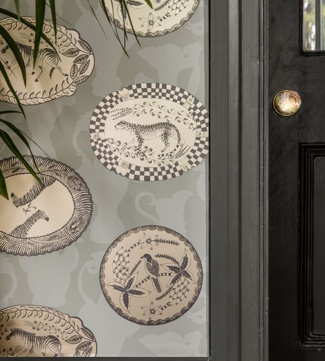 Matrinah Wallpaper - Burnt Orange & Charcoal on Ginger - 109/4022
