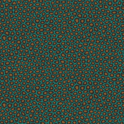 Senzo Spot Wallpaper - Charcoal & Metallic Gold on Teal - 109/6033